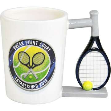 Unique HOME-X Tennis-Racket Handle Coffee Mug – 10oz