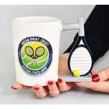 Tennis-Racket Handle Coffee Mug by HOME-X