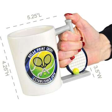 Tennis-Racket Handle Coffee Mug by HOME-X