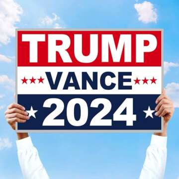 Oligei Trump Yard Signs, Trump Yard Sign 2024 18" X 12", Trump-Vance Yard Signs 2024 Double Sided Fade Resistant, Take America Back Trump Vance Signs for Yard Heavy Duty Metal H-Frames