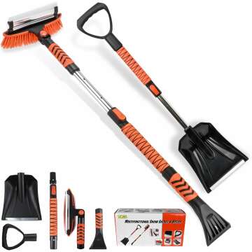 42" Ice Scraper & Extendable Snow Brush - Emergency Snow Tool