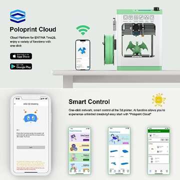 Entina 3D Printers Tina2S with Wi-Fi Cloud Printing, Fully Assembled and Auto Leveling Mini 3D Printer for Beginners, High Precision Printer with Smart Control and Heated Spring Steel Build Plate