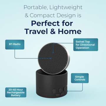 LectroFan Micro2 Non-Looping Sound Machine and Stereo Bluetooth Speaker with White Noise, Fan, and Ocean Sounds for Sleep, Relaxation, Privacy, Study, and Audio Streaming