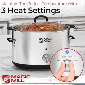 Magic Mill 10 Quart Slow Cooker with Searing Pot