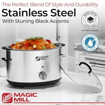 Magic Mill 10 Quart Slow Cooker with Searing Pot