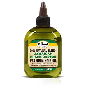 Difeel Premium Natural Jamaican Black Castor Hair Oil 7.1 oz (PACK OF 2) - Jamaican Black Castor Oil for Hair Growth