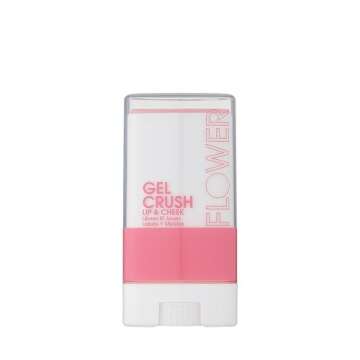 FLOWER BEAUTY By Drew Barrymore Lip & Cheek Gel Crush - Cream Blush and Lips Tint in One Portable Multistick - Hydrating Burst of Color (Strawberry Crush)