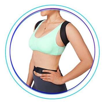 Berlin & Daughter Posture Corrector - Fully Adjustable Breathable Clavicle Chest Back Support Brace for Improves Posture & Provide Lumbar Support Back Pain Relief - Perfect for Men & Women - Small