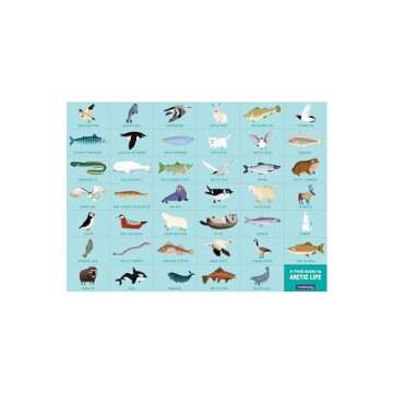 Mudpuppy Arctic Life Search & Find Puzzle, 64 Pieces, 23”x15.5” – For Kids Age 4-7 - Colorful Illustrations of Animals, Fish, Birds Living in the Arctic – Complete Puzzle to Find 40+ Hidden Images