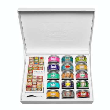 Kusmi Tea The Collection Gift Set - 15 Loose Teas in Miniature Tins, 100 Tea Filters & Tea Spoon - Includes Black, Green & Herbal Teas