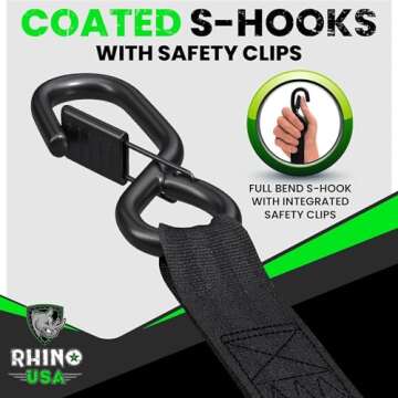 Heavy Duty Retractable Ratchet Straps - 10ft