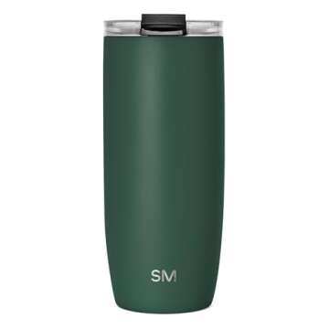 Simple Modern Travel Coffee Mug Tumbler with Flip Lid | Reusable Insulated Stainless Steel Cold Brew Iced Coffee Cup Thermos | Gifts for Women Men Him Her | Voyager Collection | 20oz | Forest