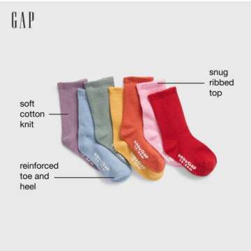 GAP baby girls Crew Socks, Pink Stripe, 12-24 Months US