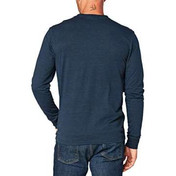 Threads 4 Thought Mens Long Sleeve Triblend Pocket Crew Tee - Midnight