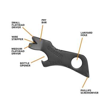 Gerber Gear Shard Keychain - Multitool Keychain with Bottle Opener, Screwdriver, and Wire Stripper - EDC Gear and Equipment - Black