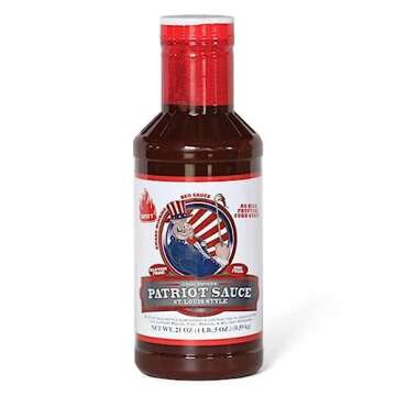 Patriot Spicy BBQ Sauce, 21 Ounce Bottle, Original St. Louis Competition Style Barbecue Flavor, Made Without High Fructose Corn Syrup, Gluten-Free, No MSG