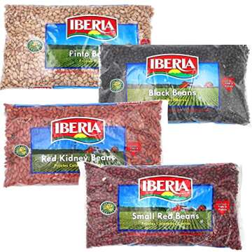 Iberia Dry Beans Bulk Bundle, 4lb. Dry Black Beans, 4lb. Dry Kidney Beans, 4lb. Dry Pinto Beans, 4lb. Dry Small Red Beans