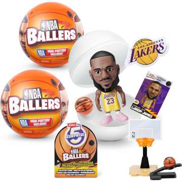 5 Surprise NBA Ballers Series 1 - Mystery Capsule Figurines for All Ages