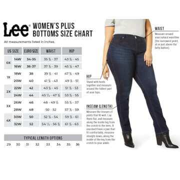 Lee Women's Plus Size Relaxed Fit All Day Straight Leg Pant, Black/White Rockhill Plaid, 18W Medium