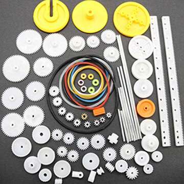 6 Set Dc Motor Kit Homemade DIY Project Kits: DC Motors, Gears, Propellers, AA Battery case, Cables, ON/Off Switch for DIY Science Projects