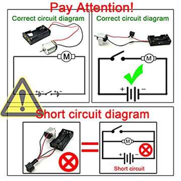 6 Set Dc Motor Kit Homemade DIY Project Kits: DC Motors, Gears, Propellers, AA Battery case, Cables, ON/Off Switch for DIY Science Projects