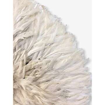 Ethnic Origin Company African Juju Hat White/Cream Feather 30"