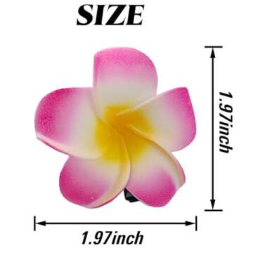 ROYHOO 40PCS Frangipani Artificial Foam Hair Clips for Bridal, Wedding, Luau, Beach, Tropical Party Decorations