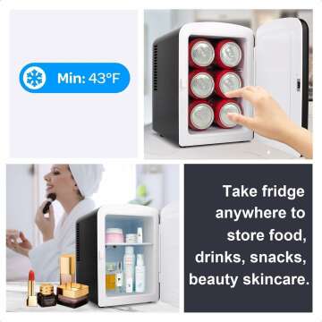 Portable Mini Fridge for Skincare - 4L Cooler