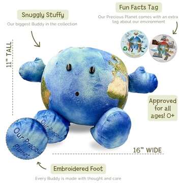 Celestial Buddies Our Precious Blue Planet Earth Buddy Science Space Solar System Educational Stuffed Plush Toy