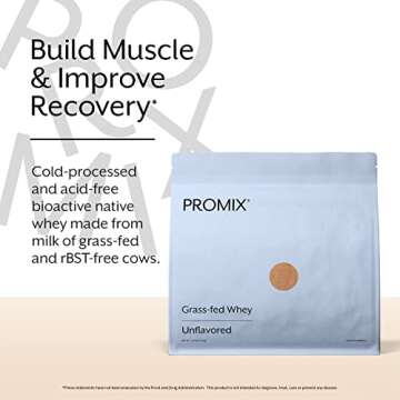 Promix Whey Protein Powder, Unflavored - 5lb Bulk - Grass-Fed & 100% All Natural - ­Post Workout Fitness & Nutrition Shakes, Smoothies, Baking & Cooking Recipes - Gluten-Free & Keto-Friendly