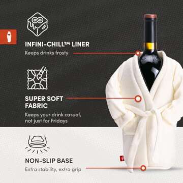 Puffin - The Resort Robe - Insulated Wine Cooler I Champagne Bottle Insulator, Keep Drinks and Beverages Cold