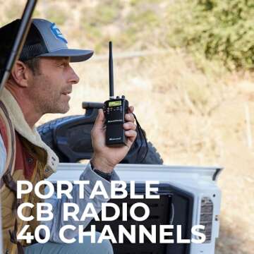 Midland 75-822 Handheld CB Radio & Mobile CB Radio – Walkie Talkie with 40 Channels, NOAA Weather Alerts, Long Range, Compatible with CB Antennas