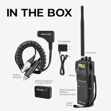 Midland 75-822 Handheld CB Radio & Mobile CB Radio – Walkie Talkie with 40 Channels, NOAA Weather Alerts, Long Range, Compatible with CB Antennas