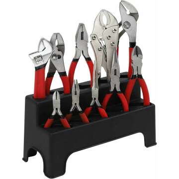 KING Combination Pliers and Wrench Set with Rack (10-Piece)