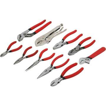 KING Combination Pliers and Wrench Set with Rack (10-Piece)