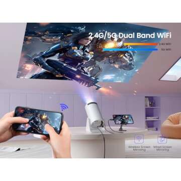 Portable 1080P Mini Projector with WiFi & Bluetooth