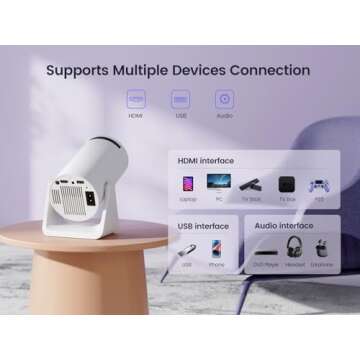 Portable 1080P Mini Projector with WiFi & Bluetooth