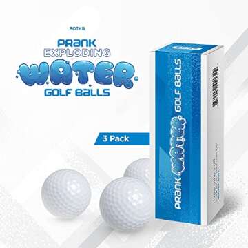 SOTAR Prank Exploding Water Golf Balls - Pack of 3 Gag Golf Balls Explode on Impact - Trick Balls for Stocking Stuffers Golf Tournament Giveaways & Novelty Gift for Golfers for Any Occasion