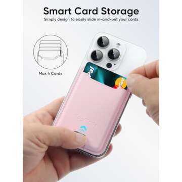 TopMade Phone Card Holder - RFID Wallet Stick-On for Phones