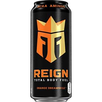 Reign Total Body Fuel, Orange Dreamsicle, Fitness & Performance Drink, 16 Fl Oz (Pack of 12)