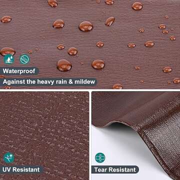 Patiobay Tarp 8x10FT, 14 Mil Large Tarp, Tarps Heavy Duty Waterproof with Grommets Every 23.6", 420D Thick Plastic Tarp, UV Resistant Tear&Fade Resistant, Reinforced Edges for Outdoor Pool Camp Tent