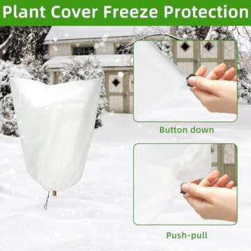 3 Packs Plant Covers Freeze Protection, 30" x 39.7" 2.25 ozFrost Cloth Plant Freeze Protection Tree Jacket Cover for Outdoor Plants Shrubs Potted, Garden Plant Winter Protection Bags with Drawstring