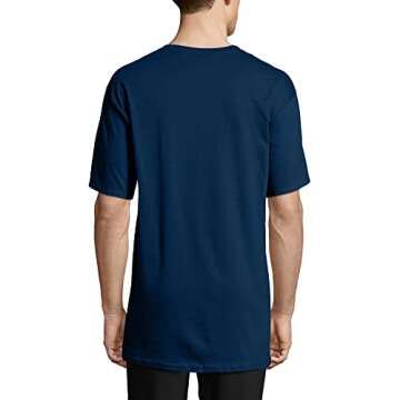 Hanes Men's Short Sleeve Beefy-T (Pack of 2), Navy, Small