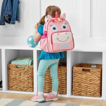 Let's Make Memories Kids Personalized Toddler Backpack for School - Custom Preschool Backpack - Little Critter - Pink Unicorn