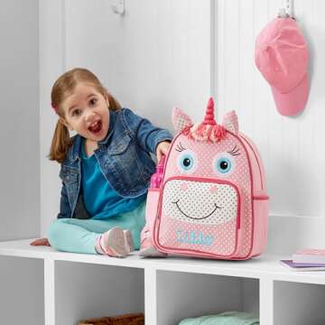 Let's Make Memories Kids Personalized Toddler Backpack for School - Custom Preschool Backpack - Little Critter - Pink Unicorn