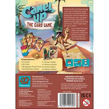 Camel Up The Card Game | Action-Packed Racing Game | Betting Strategy Game | Fun Family Game for Kids and Adults | Ages 8+ | 2-6 Players | Average Playtime 30-45 Minutes | Made by Pretzel Games