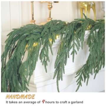 EnnbeRuu Real Touch Norfolk Pine Christmas Garland (Norfolk, 9FT)