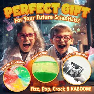 Playz Kaboom! 50+ Explosive Science Experiments Kit for Kids Age 8-12 with 25 Playz Lab Token Experiments - Chemistry Set STEM Learning & Educational Toys & Gifts for Boys, Girls, Teenagers & Kids