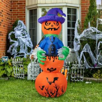 6FT Halloween Inflatable Pumpkins for Yard Decor