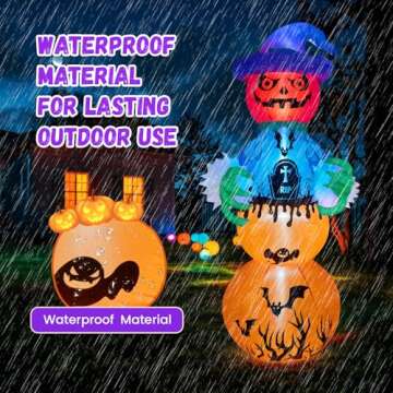 6FT Halloween Inflatable Pumpkins for Yard Decor